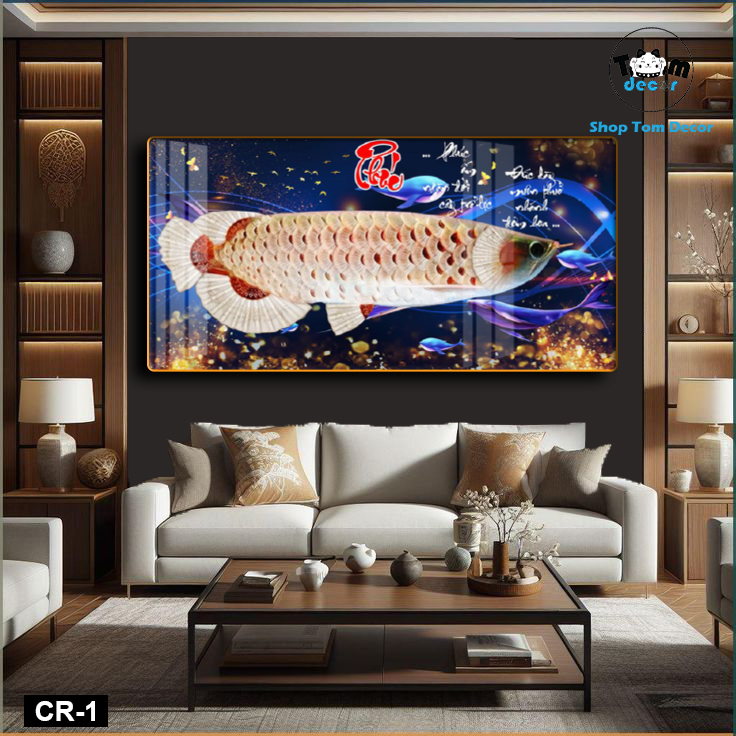Tranh Tráng Gương Cá Rồng Phong Thủy Cao Cấp - CR01