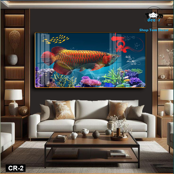 Tranh Tráng Gương Cá Rồng Phong Thủy Cao Cấp - CR02