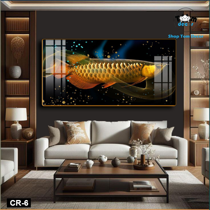 Tranh Tráng Gương Cá Rồng Phong Thủy Cao Cấp - CR06