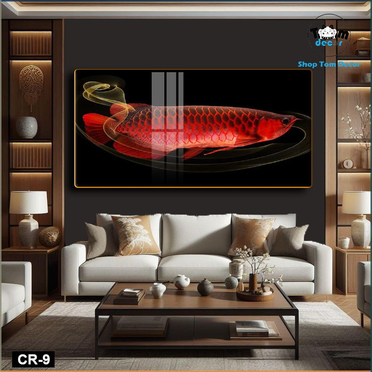 Tranh Tráng Gương Cá Rồng Phong Thủy Cao Cấp - CR09