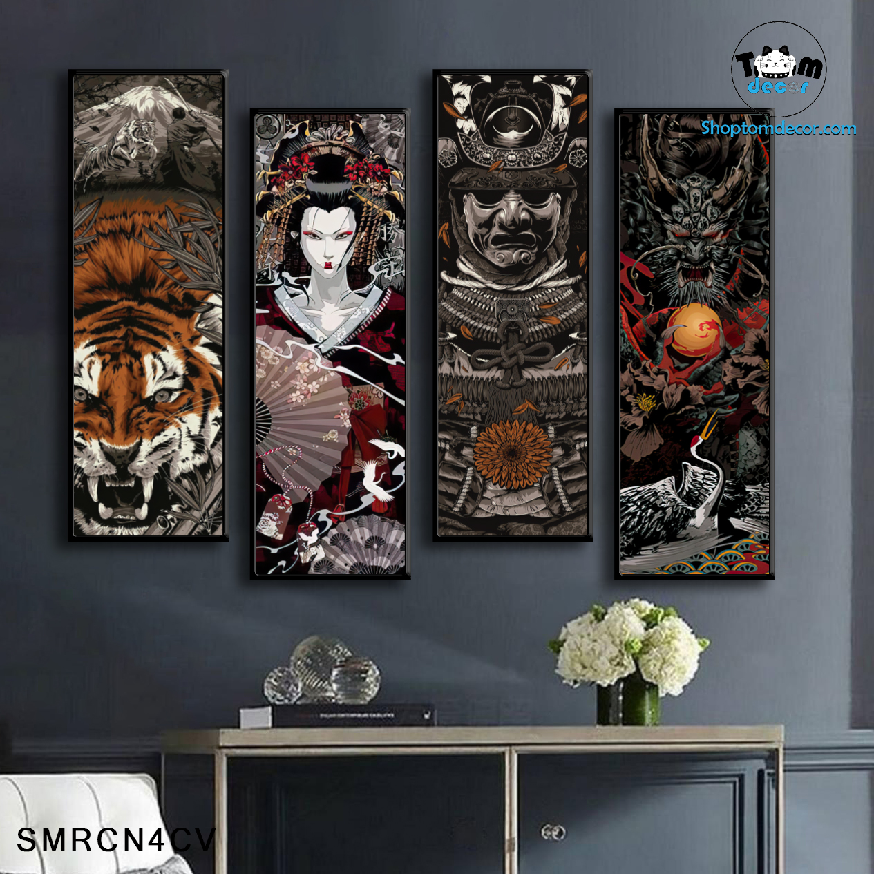 Tranh Samurai Canvas Có Khung Composite Tranh Nhật Bản - Tranh Độc Quyền Shoptomdecor Bán - SMRCN4CV