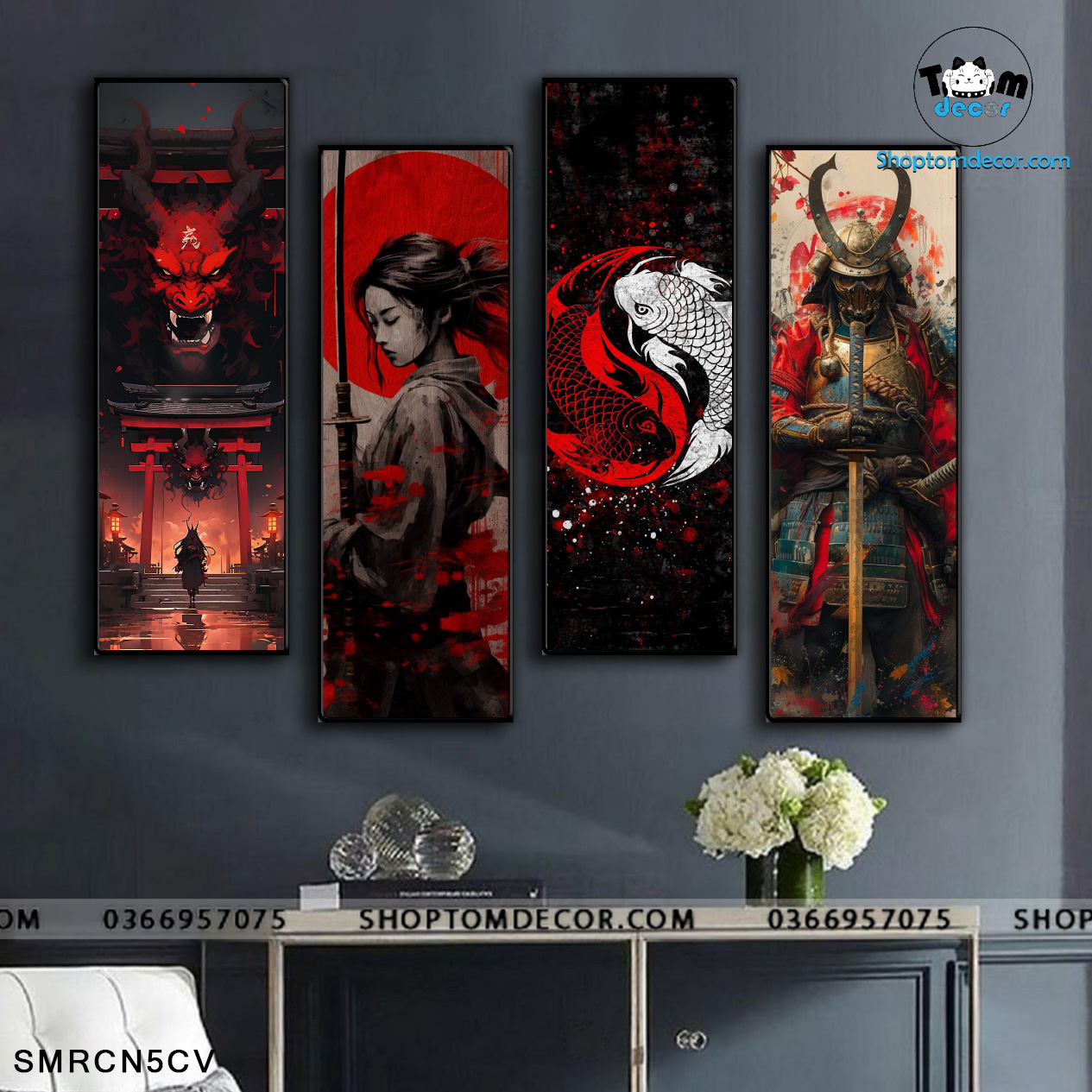 Tranh Samurai Canvas Có Khung Composite Tranh Nhật Bản Cổ Nhật - Tranh Độc Quyền Shoptomdecor Bán - SMRCN5CV
