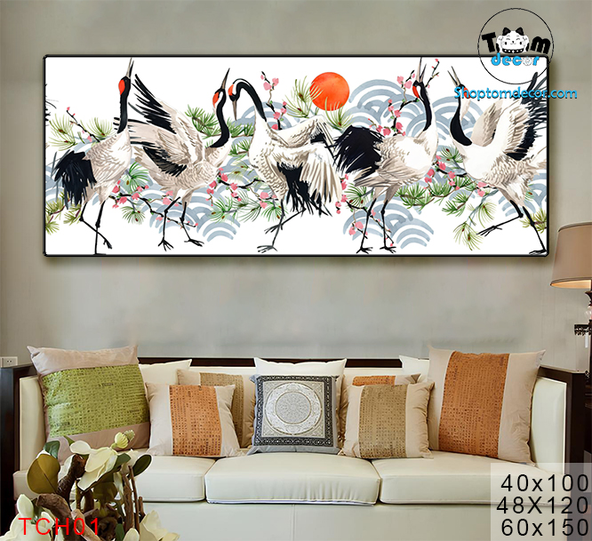 Tranh Hồng Ngọc Chim Hạt Tranh Tráng Gương Tranh Canvas Treo Tường Loại Tốt