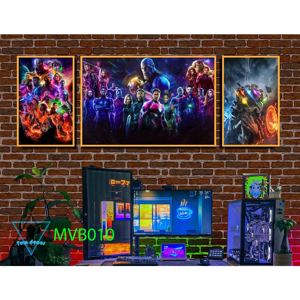 Bộ 3 tranh marvel nhựa formex dán tường dày 5mm siêu đẹp - tranh dán tường