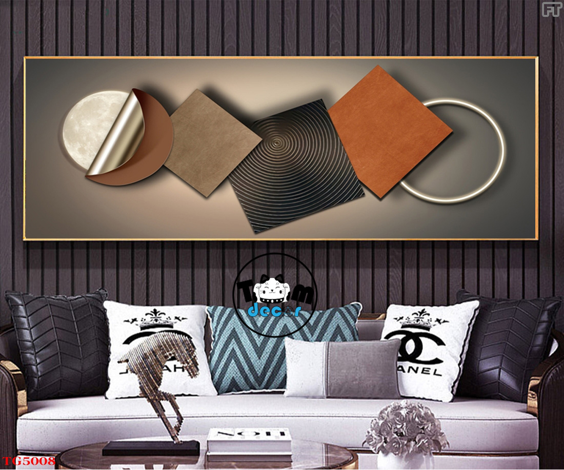 Tranh Trừu Tượng Tranh Canvas - Tranh Tráng Gương Khổ Ngang