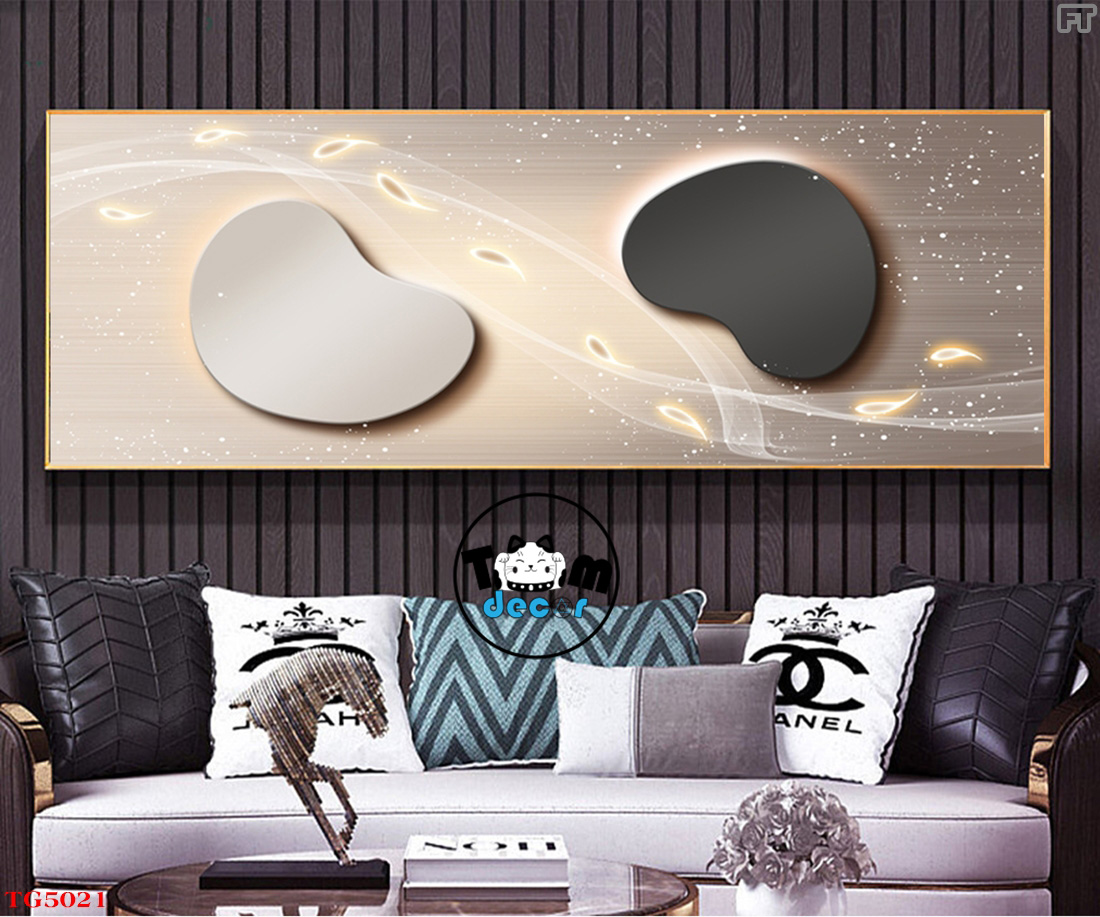 Tranh Trừu Tượng Tranh Canvas - Tranh Tráng Gương Khổ Ngang