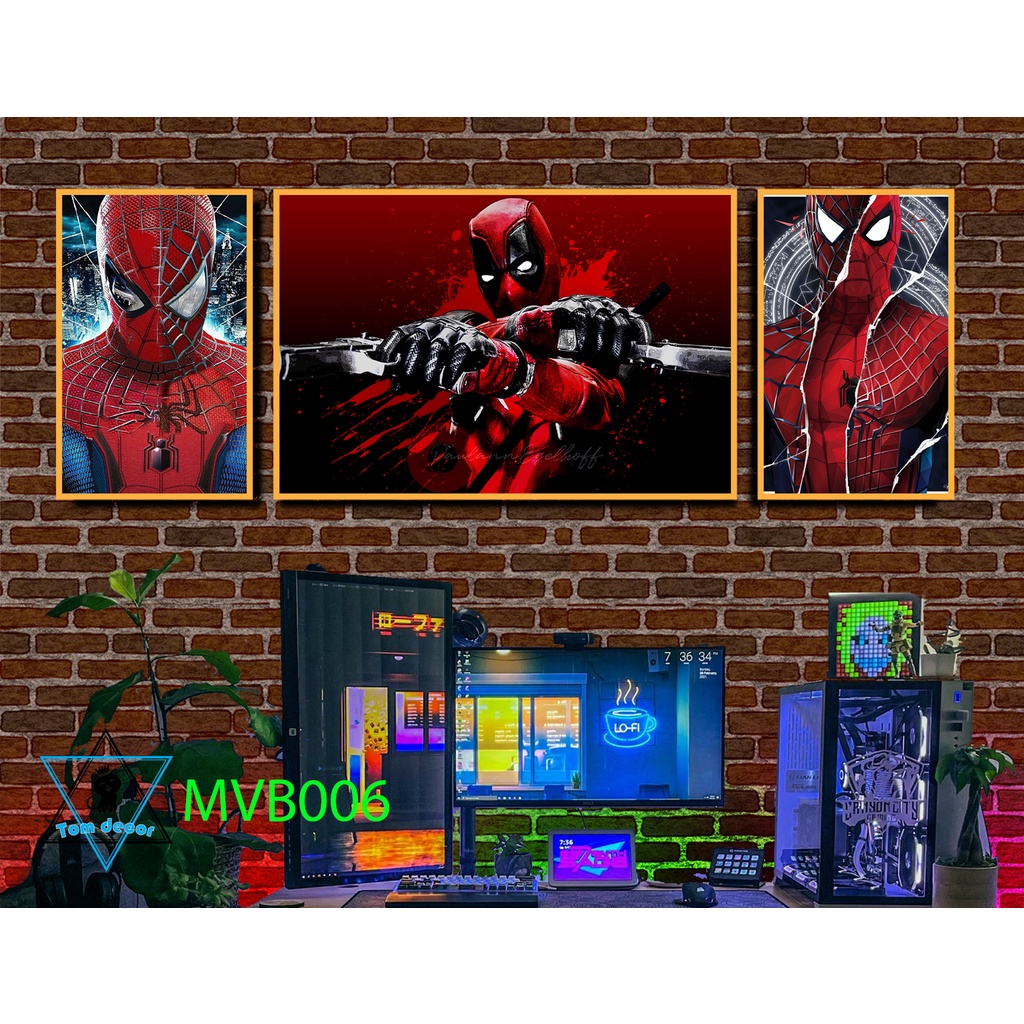 Bộ 3 tranh marvel nhựa formex dán tường dày 5mm siêu đẹp - tranh dán tường