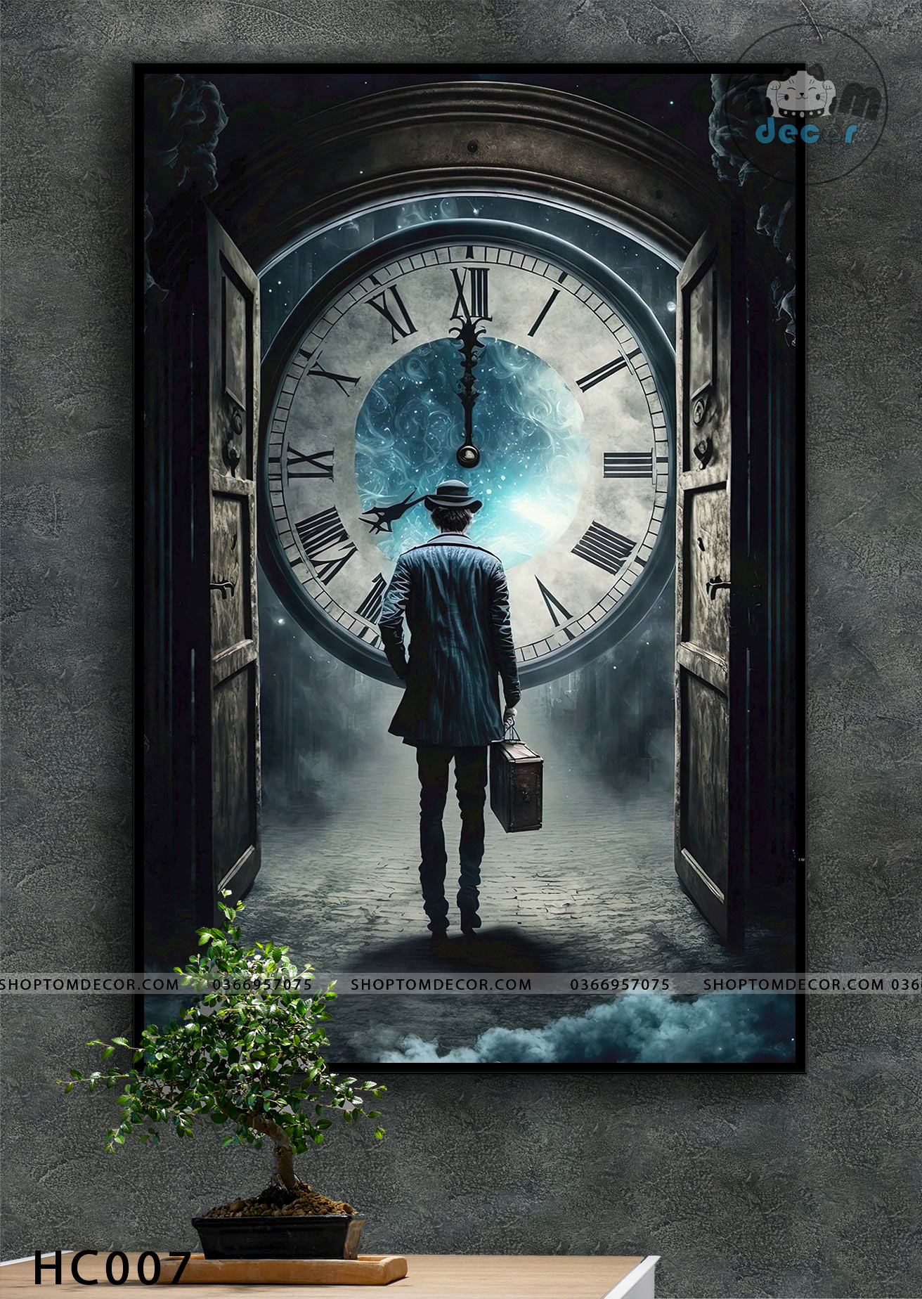 Tranh canvas hình chất trang trí tiệm tatto baber càphê - tranh canvas có khung HC007