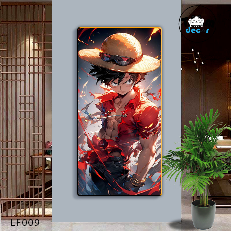 Tranh Tráng Gương ONE PIECE Tranh Dọc Luffy-Zoro-Law-Sanji - Tranh Hải Tặc - LF009