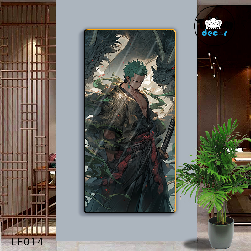 Tranh Tráng Gương ONE PIECE Tranh Dọc Luffy-Zoro-Law-Sanji - Tranh Hải Tặc - LF014