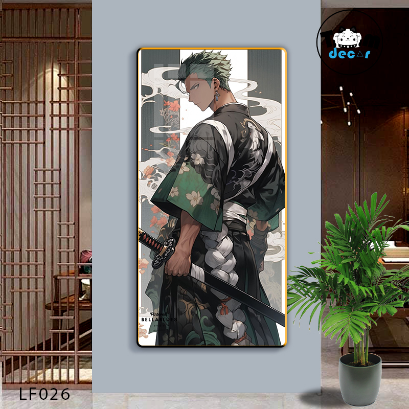 Tranh Tráng Gương ONE PIECE Tranh Dọc Luffy-Zoro-Law-Sanji - Tranh Hải Tặc - LF026