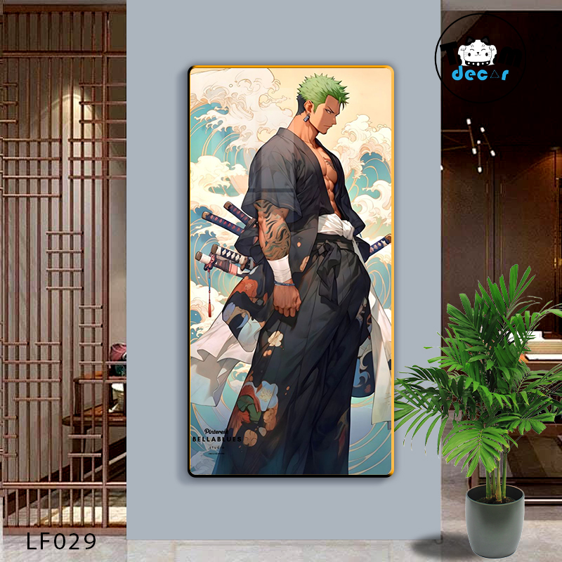 Tranh Tráng Gương ONE PIECE Tranh Dọc Luffy-Zoro-Law-Sanji - Tranh Hải Tặc - LF029