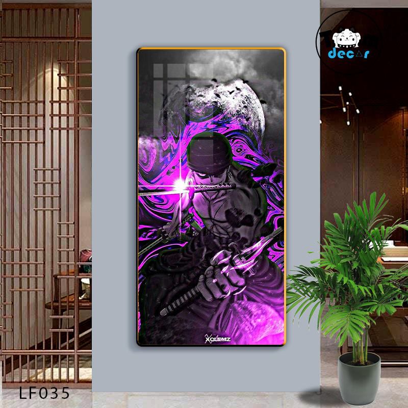 Tranh Tráng Gương ONE PIECE Tranh Dọc Luffy-Zoro-Law-Sanji - Tranh Hải Tặc - LF035