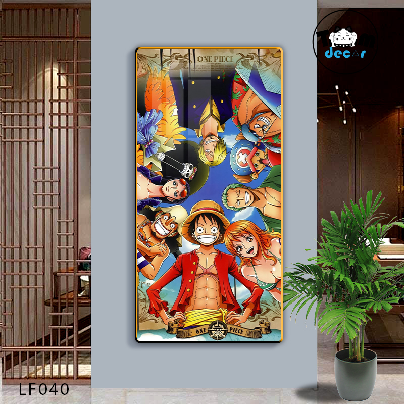 Tranh Tráng Gương ONE PIECE Tranh Dọc Luffy-Zoro-Law-Sanji - Tranh Hải Tặc - LF040