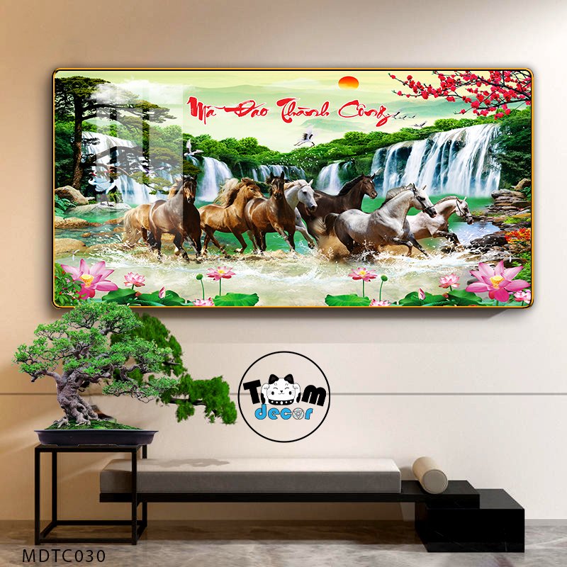 Tranh Tráng Gương Mã Đáo Thành Công - MDTC030 - Tomdecor