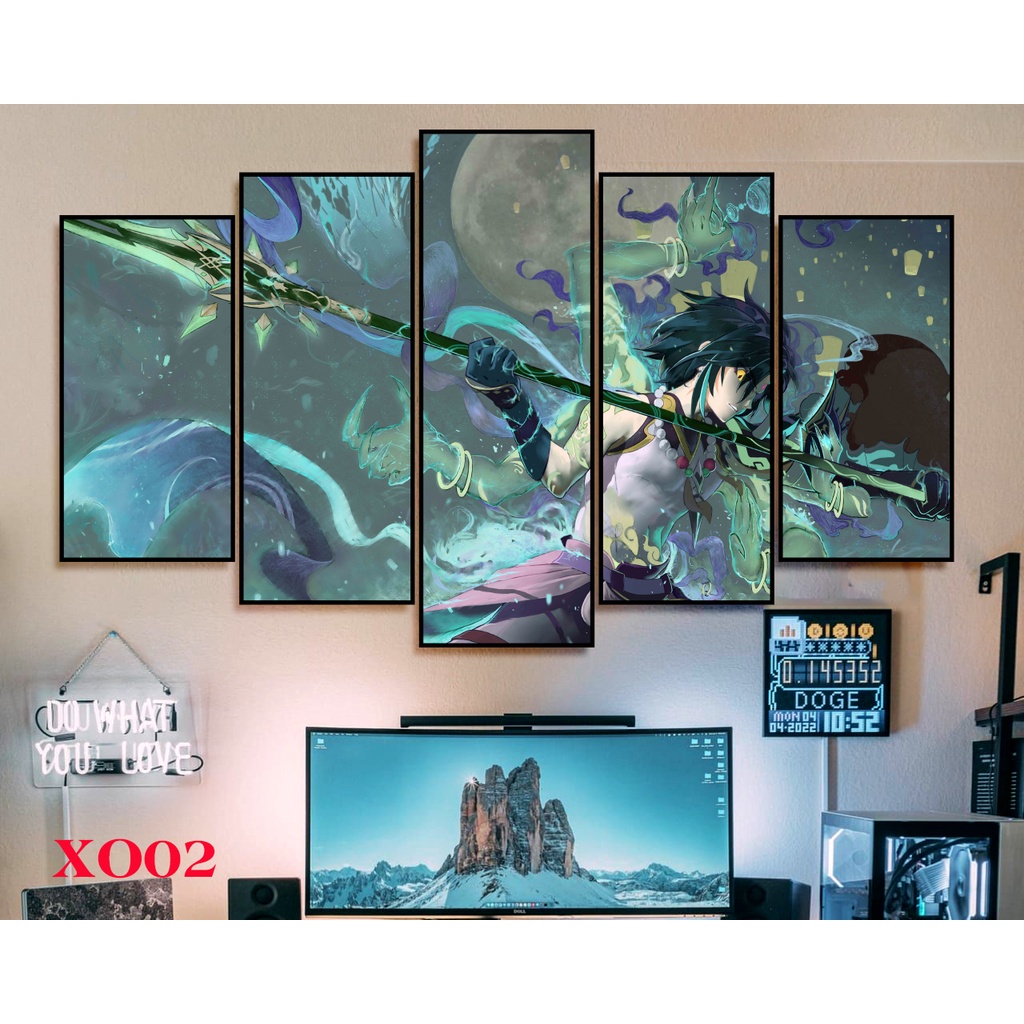 5 Tranh decor nhựa cứng formex dán tường - Xiao - Genshin impact