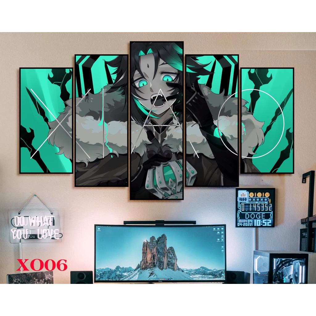 5 Tranh decor nhựa cứng formex dán tường - Xiao - Genshin impact