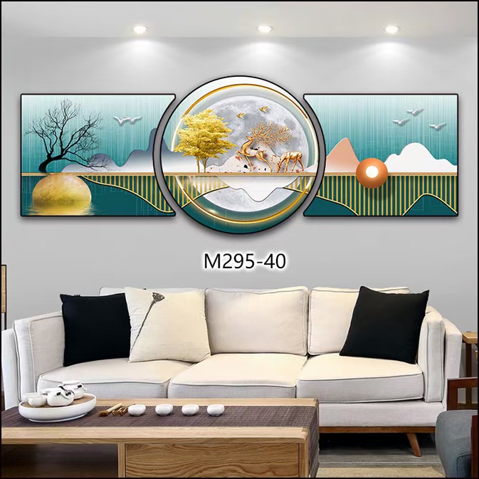 Tranh tráng gương bộ 3 phong cách kiểu hot hiện đại nhiều mẫu đẹp