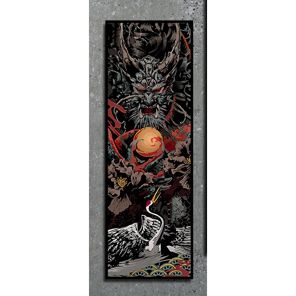 Tranh vải canvas cổ nhật có khung treo tường Decor tatto,barber,cofe...CN3