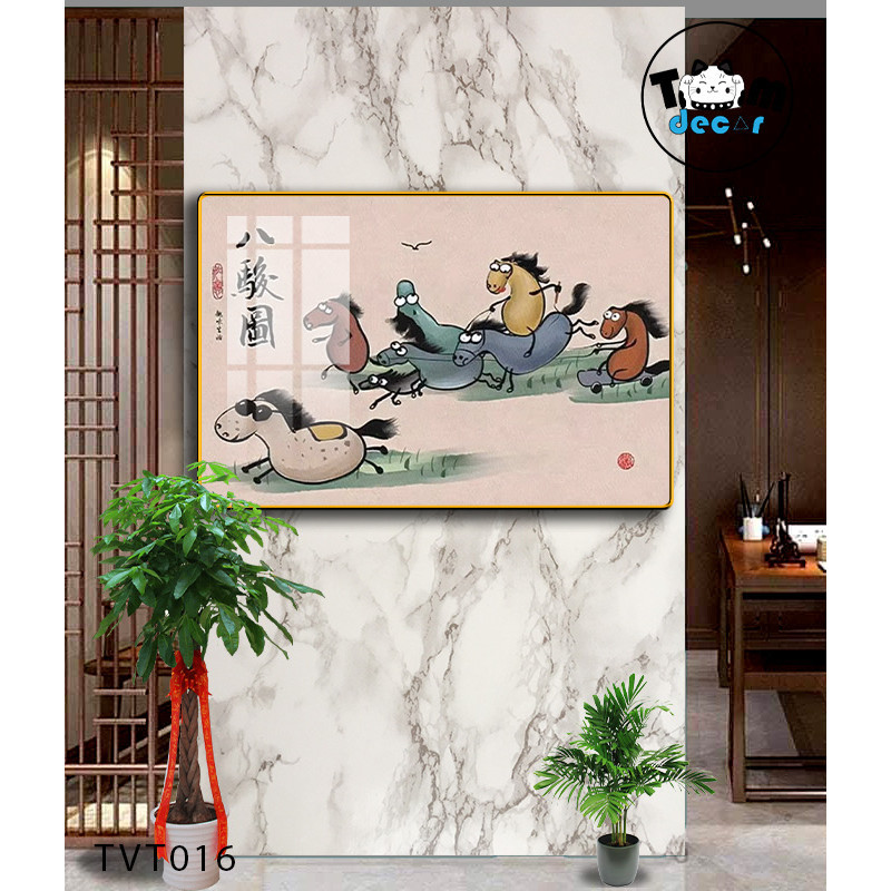 Tranh Vô Tri Tổng Hợp Nhiều Mẫu Mã Đáo Thành Công,Quan Vũ Cưỡi Vespa,Long Tranh Hổ Đấu - Tranh Tráng Gương