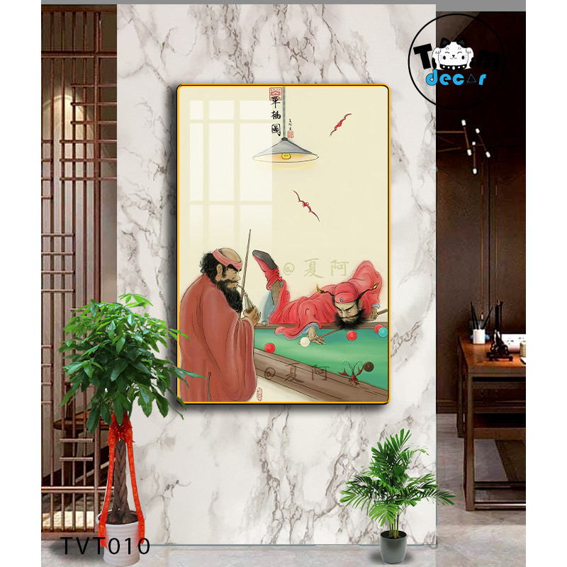 Tranh Vô Tri Tổng Hợp Nhiều Mẫu Mã Đáo Thành Công,Quan Vũ Cưỡi Vespa,Long Tranh Hổ Đấu - Tranh Tráng Gương