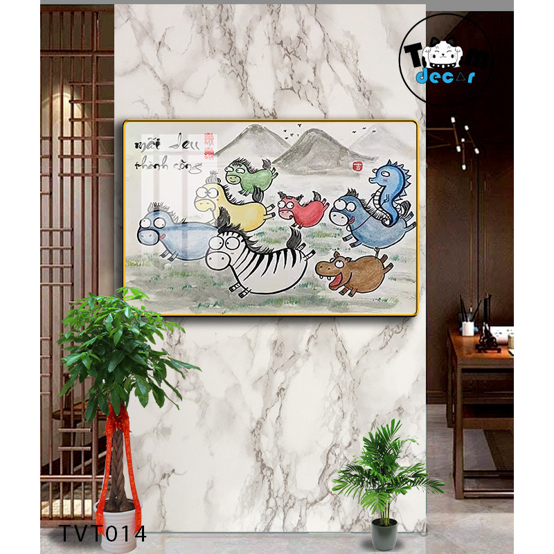 Tranh Vô Tri Tổng Hợp Nhiều Mẫu Mã Đáo Thành Công,Quan Vũ Cưỡi Vespa,Long Tranh Hổ Đấu - Tranh Tráng Gương