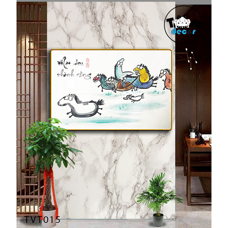 Tranh Vô Tri Tổng Hợp Nhiều Mẫu Mã Đáo Thành Công,Quan Vũ Cưỡi Vespa,Long Tranh Hổ Đấu - Tranh Tráng Gương