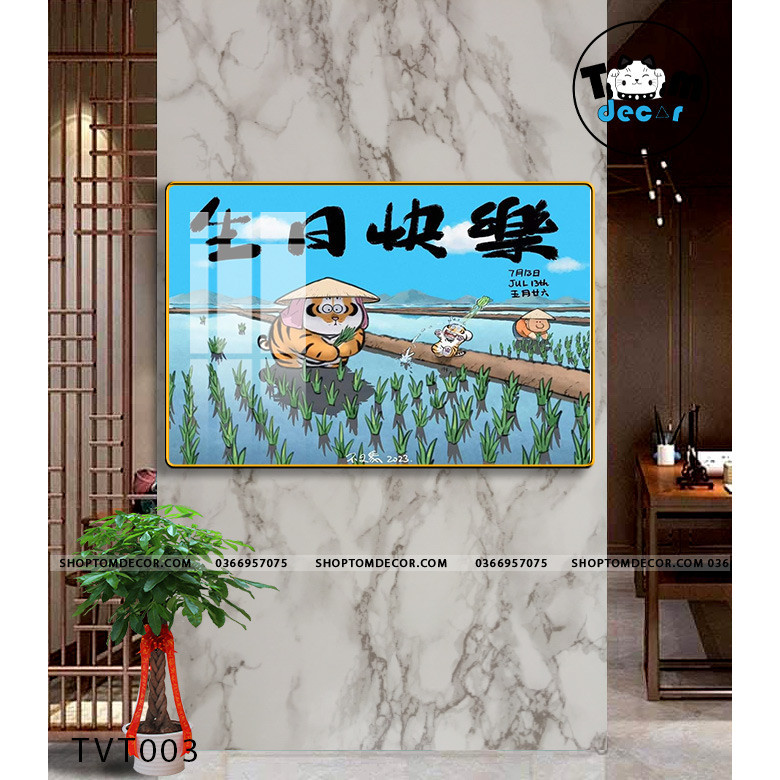 Tranh Vô Tri Tổng Hợp Nhiều Mẫu Mã Đáo Thành Công,Quan Vũ Cưỡi Vespa,Long Tranh Hổ Đấu - Tranh Tráng Gương