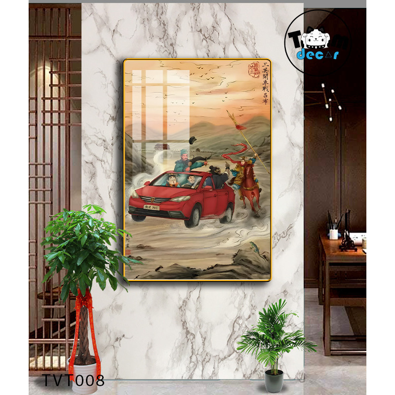 Tranh Vô Tri Tổng Hợp Nhiều Mẫu Mã Đáo Thành Công,Quan Vũ Cưỡi Vespa,Long Tranh Hổ Đấu - Tranh Tráng Gương