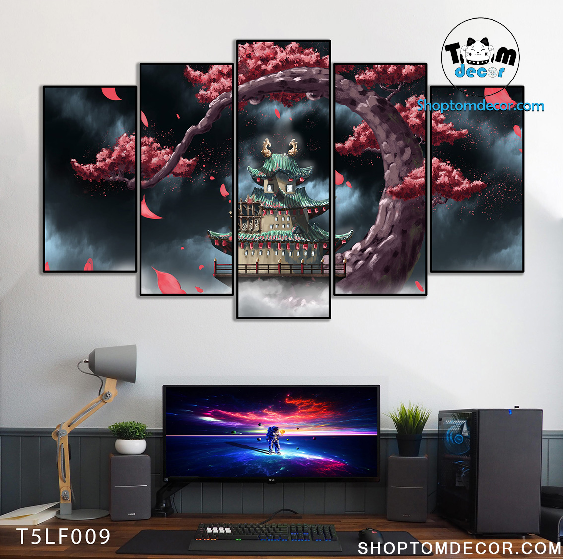 Tranh Luffy Gear 5 Ghép Hiệu Ứng Neon Tráng Gương Dán Tường,Tranh Canvas,Tráng Gương Nhựa Formex 5mm - Tranh One Piece T5LF009