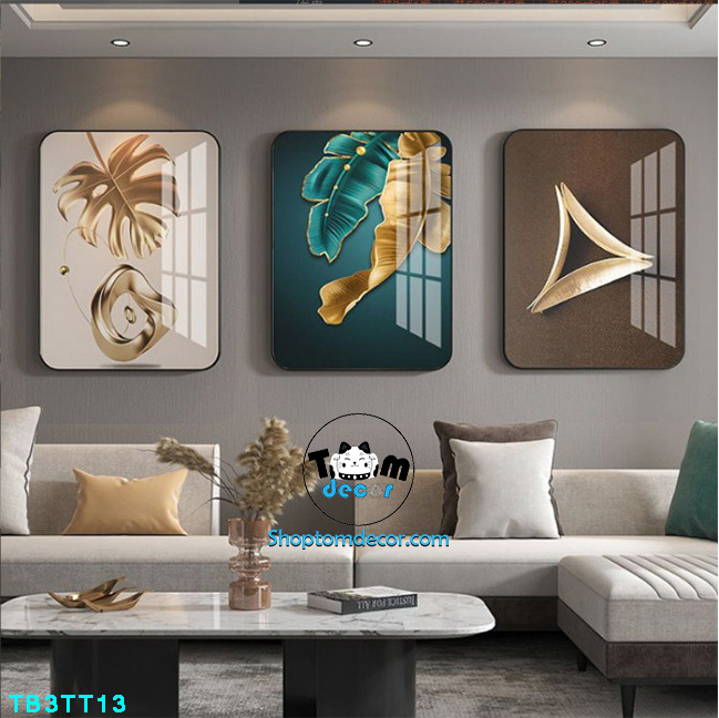 Bộ 3 tranh mẫu trung quốc tranh tráng gương treo tường TB3TT13