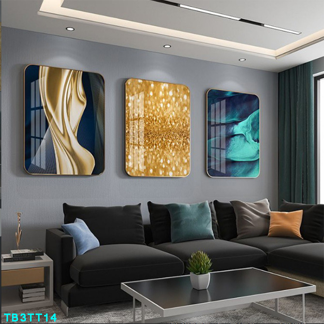 Bộ 3 tranh mẫu trung quốc tranh tráng gương treo tường TB3TT14