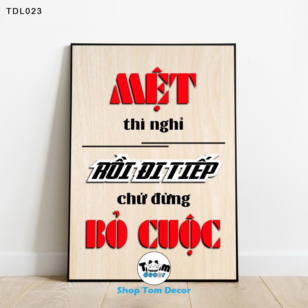 Tranh Động Lực 30x40,40x60,60x90cm Tranh Canvas Có Khung Composite Treo Tường Tranh Slogan Động Lực - TDL023