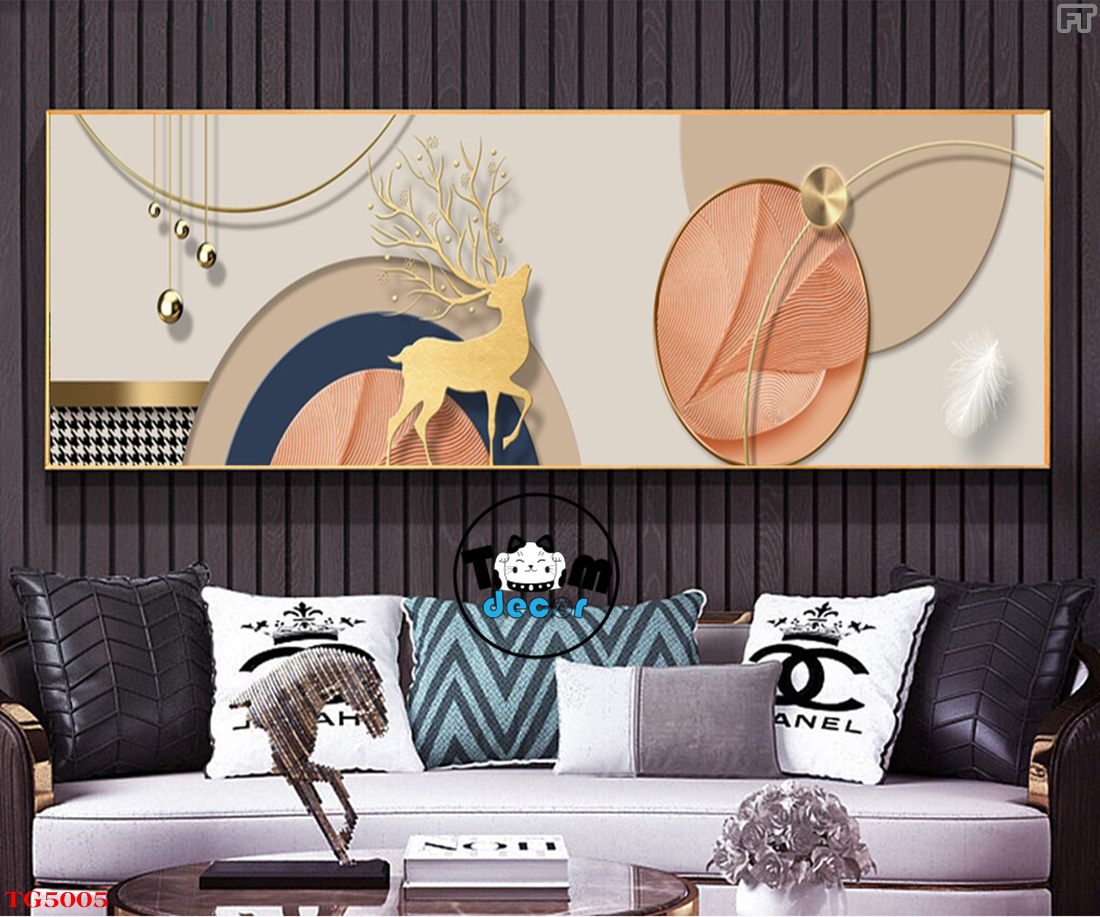 Tranh Trừu Tượng Tráng Gương Khổ Ngang Mẫu Hiện Đại - TG5005