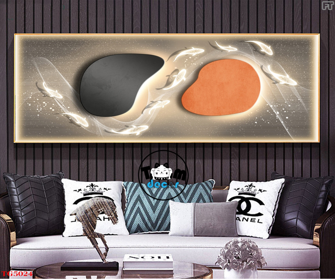 Tranh Trừu Tượng Tráng Gương Khổ Ngang Mẫu Hiện Đại - TG5024