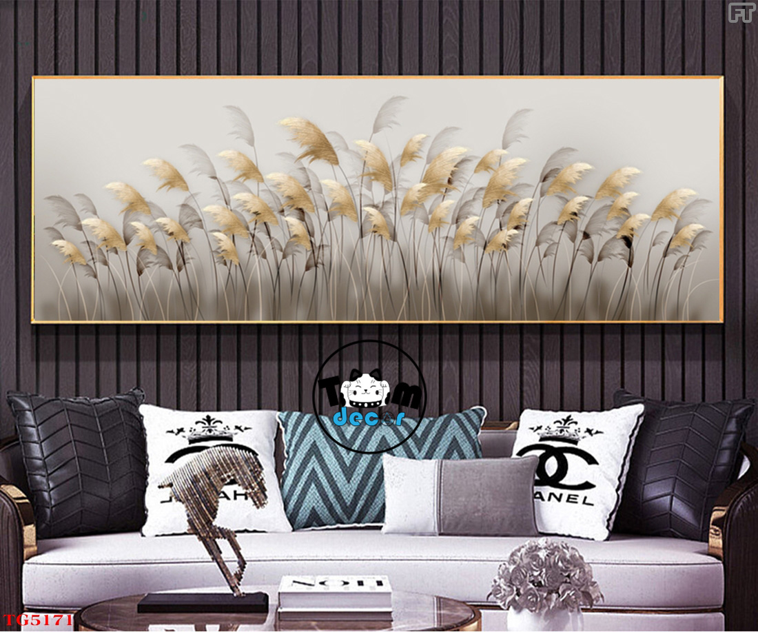 Tranh Trừu Tượng Tráng Gương Khổ Ngang Mẫu Hiện Đại - TG5171