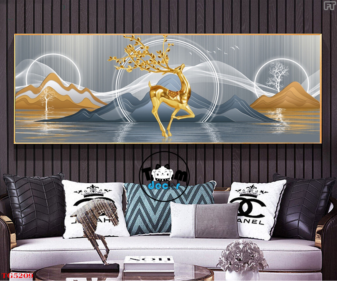 Tranh Trừu Tượng Tráng Gương Khổ Ngang Mẫu Hiện Đại - TG5209