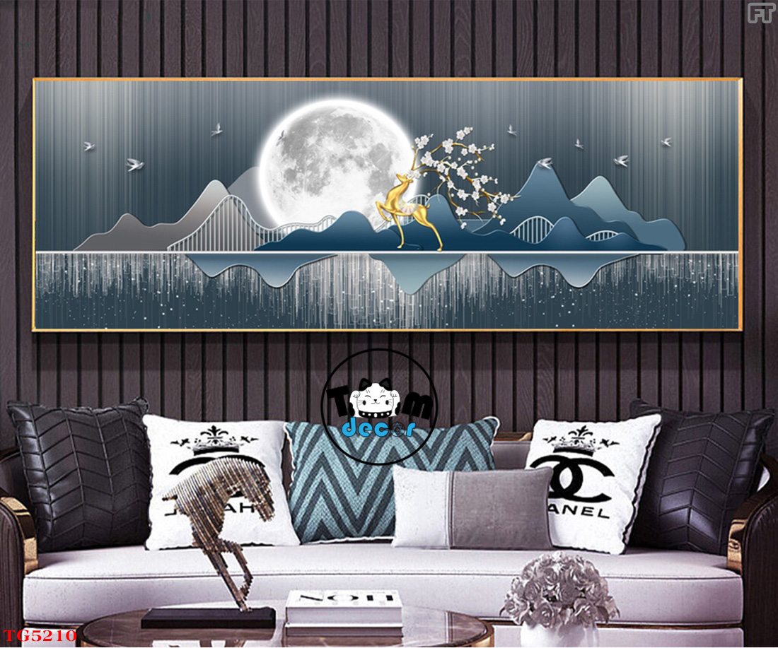 Tranh Trừu Tượng Tráng Gương Khổ Ngang Mẫu Hiện Đại - TG5210