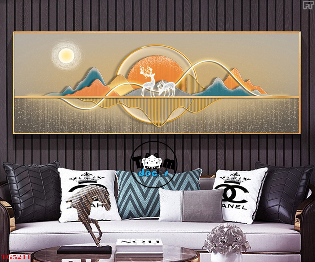 Tranh Trừu Tượng Tráng Gương Khổ Ngang Mẫu Hiện Đại - TG5211