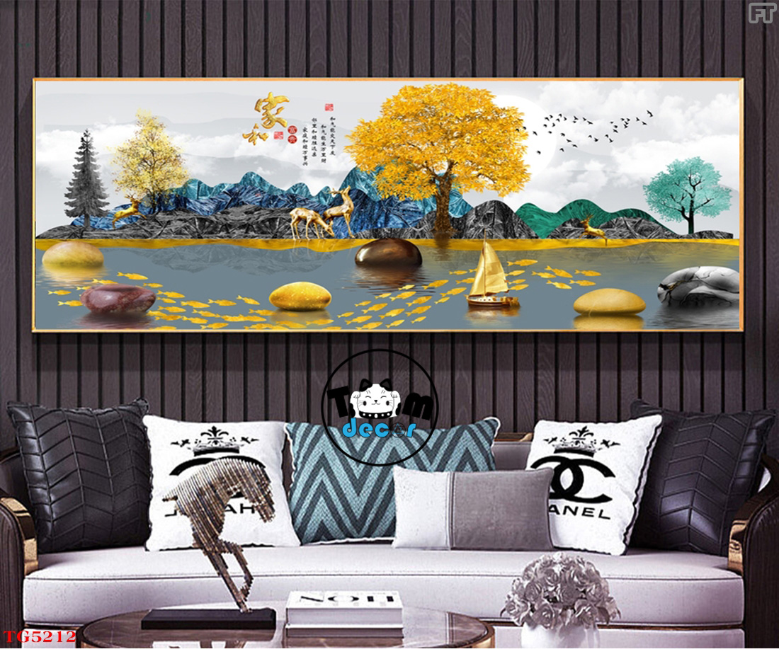 Tranh Trừu Tượng Tráng Gương Khổ Ngang Mẫu Hiện Đại - TG5212