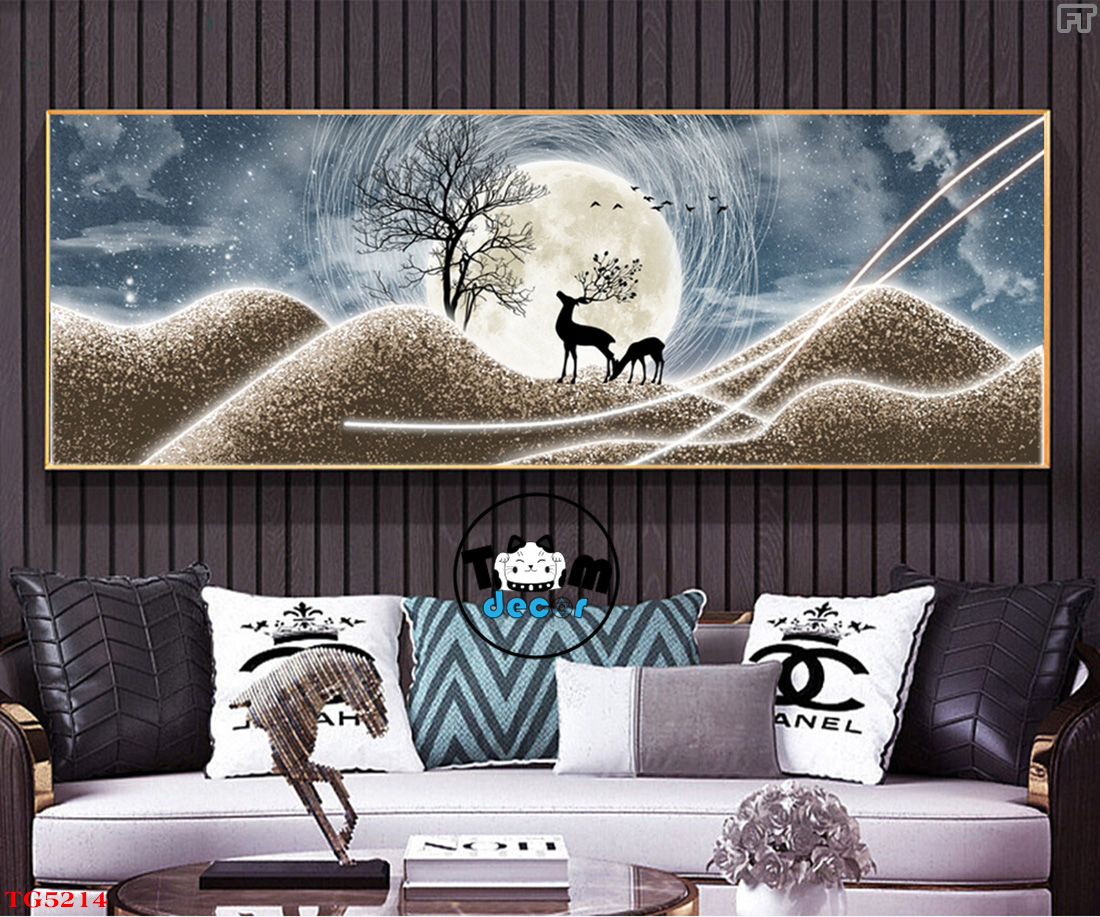 Tranh Trừu Tượng Tráng Gương Khổ Ngang Mẫu Hiện Đại - TG5214