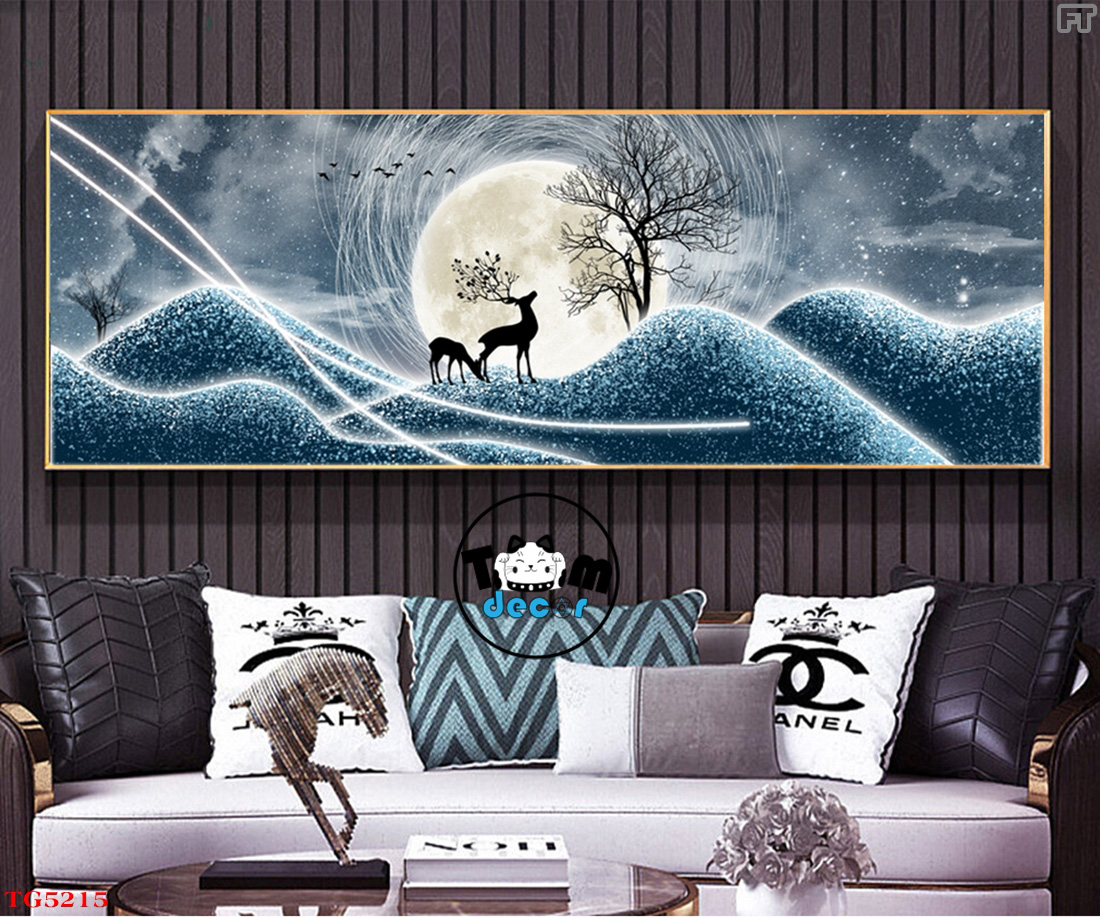 Tranh Trừu Tượng Tráng Gương Khổ Ngang Mẫu Hiện Đại - TG5215