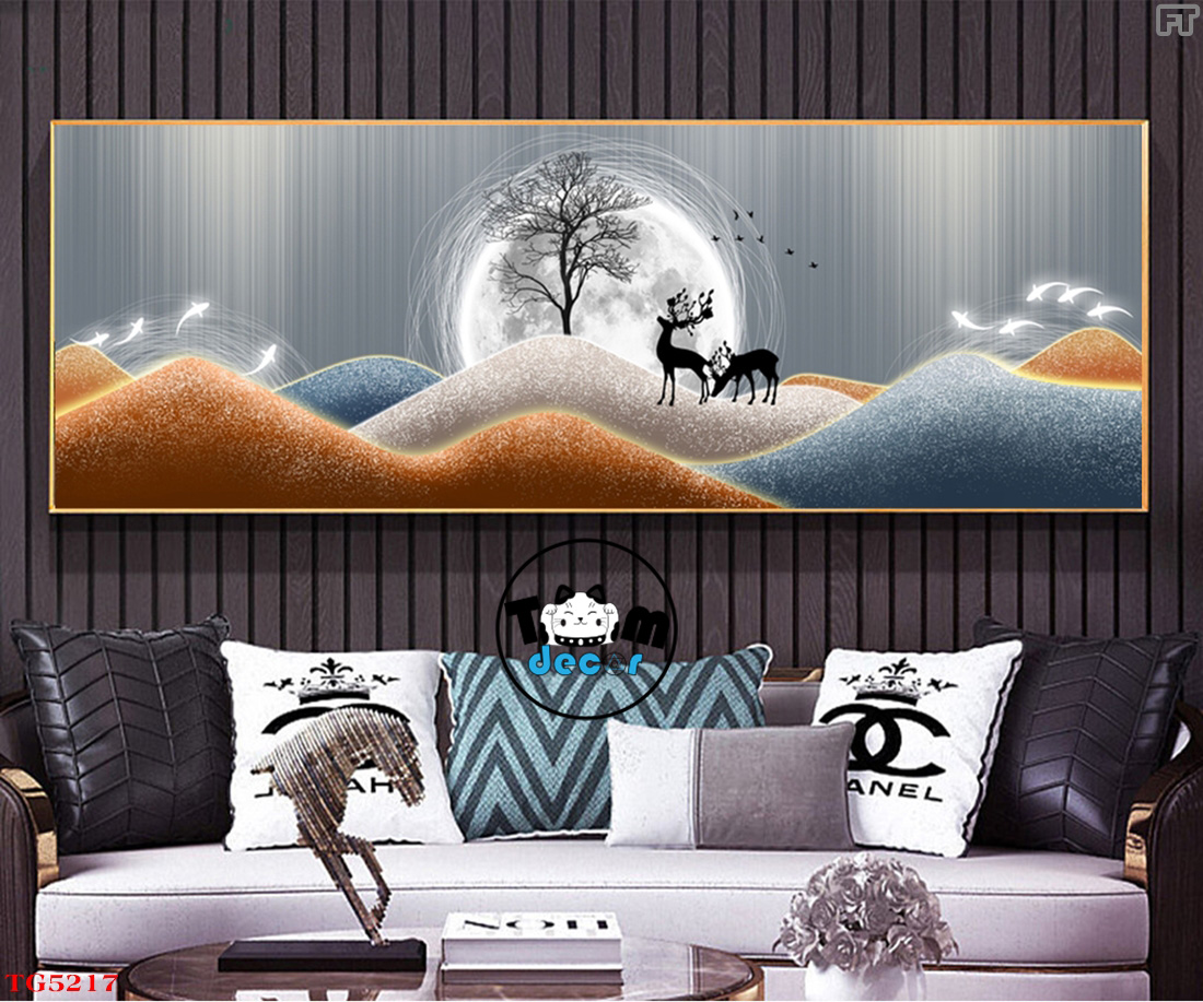 Tranh Trừu Tượng Tráng Gương Khổ Ngang Mẫu Hiện Đại - TG5217