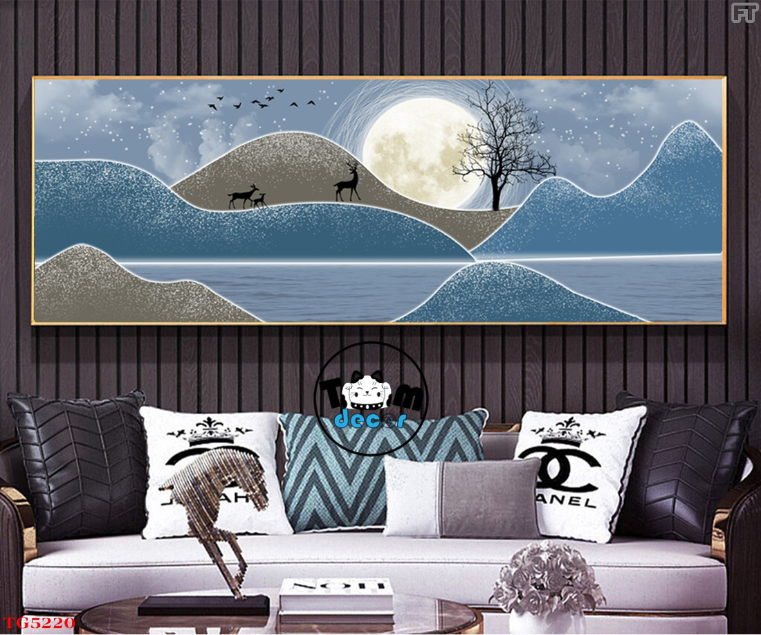 Tranh Trừu Tượng Tráng Gương Khổ Ngang Mẫu Hiện Đại - TG5220