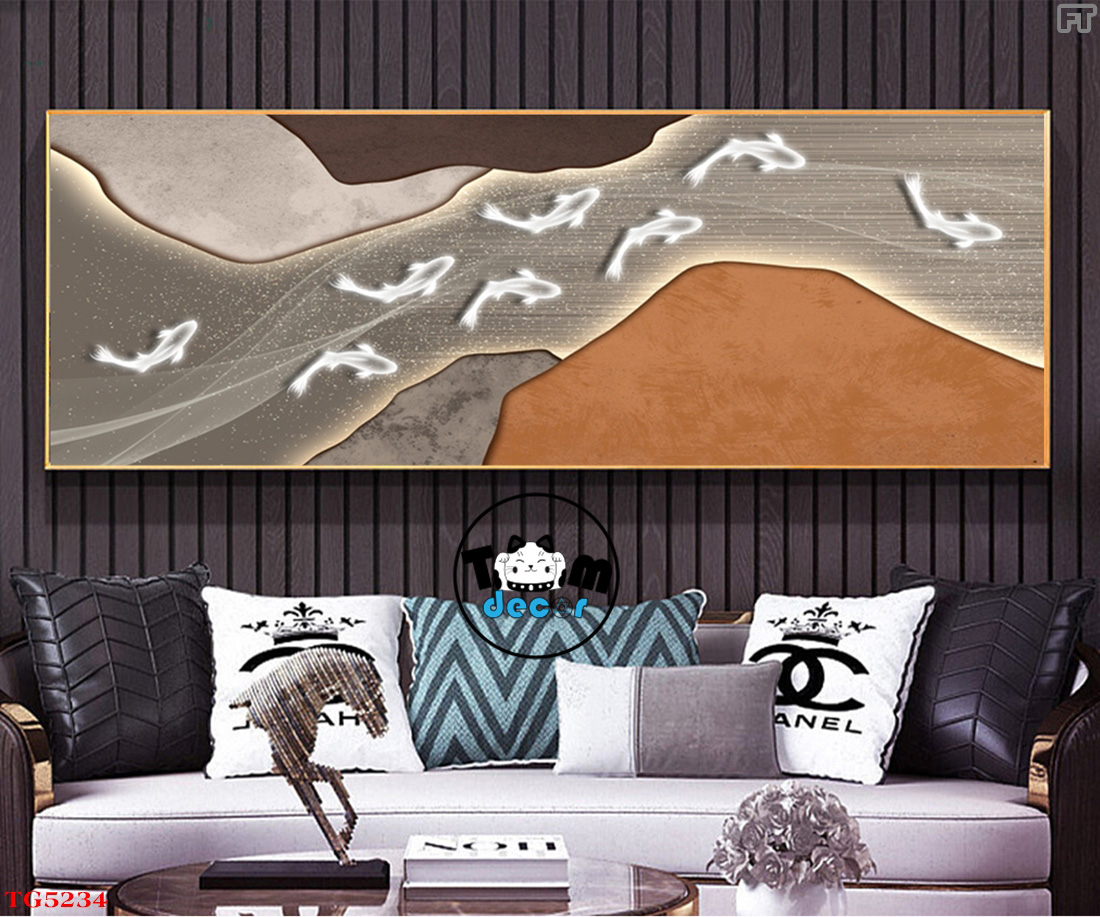 Tranh Trừu Tượng Tráng Gương Khổ Ngang Mẫu Hiện Đại - TG5234