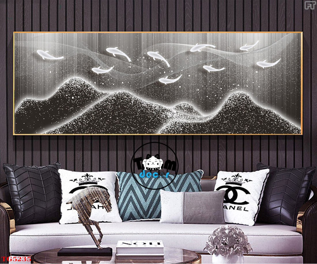 Tranh Trừu Tượng Tráng Gương Khổ Ngang Mẫu Hiện Đại - TG5235