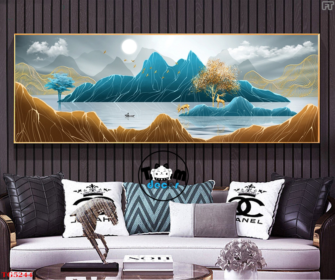 Tranh Trừu Tượng Tráng Gương Khổ Ngang Mẫu Hiện Đại - TG5244