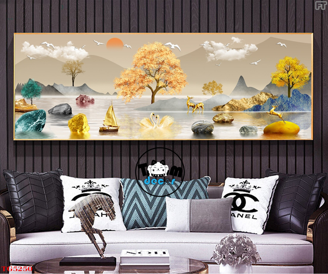 Tranh Trừu Tượng Tráng Gương Khổ Ngang Mẫu Hiện Đại - TG5250