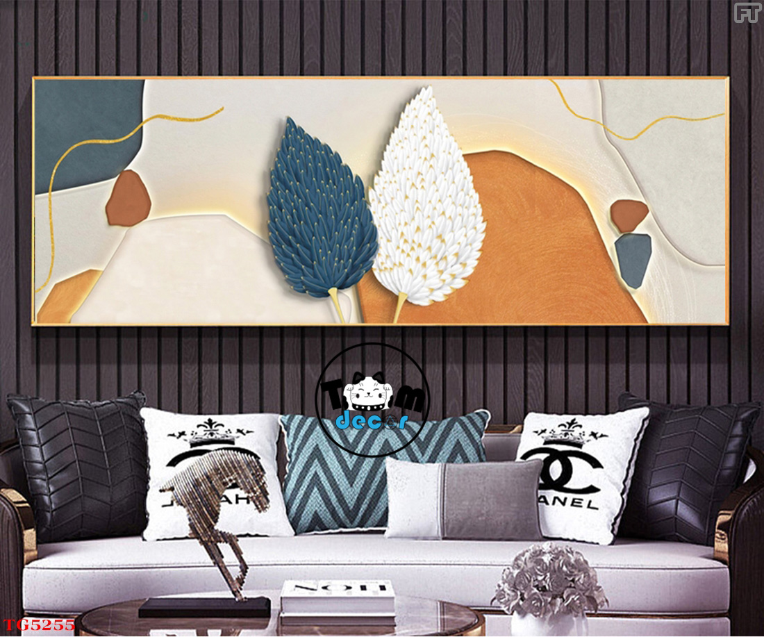 Tranh Trừu Tượng Tráng Gương Khổ Ngang Mẫu Hiện Đại - TG5255