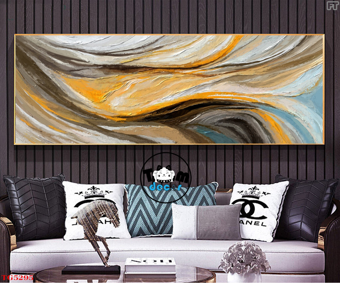 Tranh Trừu Tượng Tráng Gương Khổ Ngang Mẫu Hiện Đại - TG5295